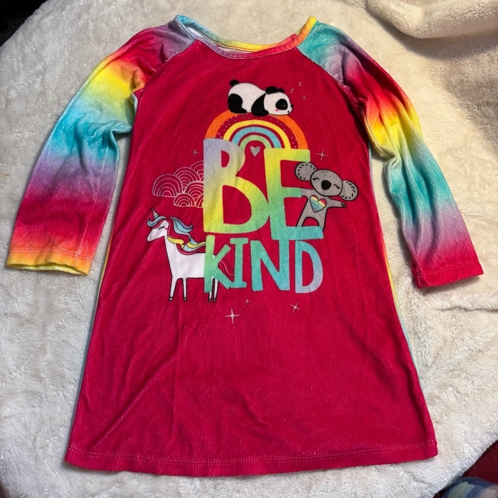 Bundle of Kids Pajamas Size 4 Wonder Nation Pink Nightgown Zagtoon Red Black Set - Picture 7 of 9